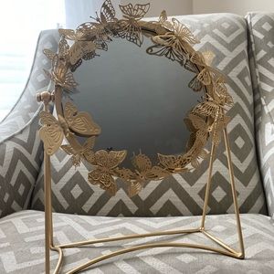 Gold butterfly mirror